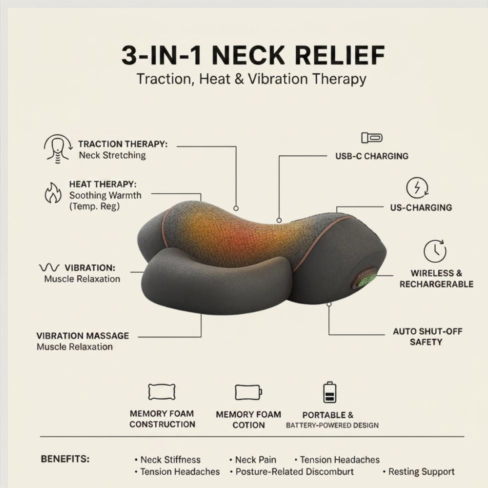 SereneTouch Neck Massage Pillow
